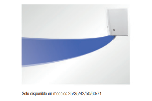 Control total de lamas para una mejor distribución del aire La gama MSZ-AY permite un control avanzado de las lamas para mejorar la distribución del flujo de aire. Dispone de oscilación vertical y horizontal, ayudando a climatizar de forma más homogénea la estancia y evitando que el aire se concentre en un único punto. Esta función mejora el confort tanto en refrigeración como en calefacción, permitiendo que el aire llegue mejor a diferentes zonas de la habitación.